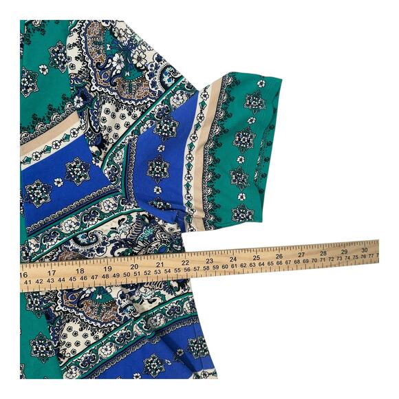 Chico's Women's Green Paisley Blouse Top Chiffon Trim Size 3/XL - Picture 4 of 7